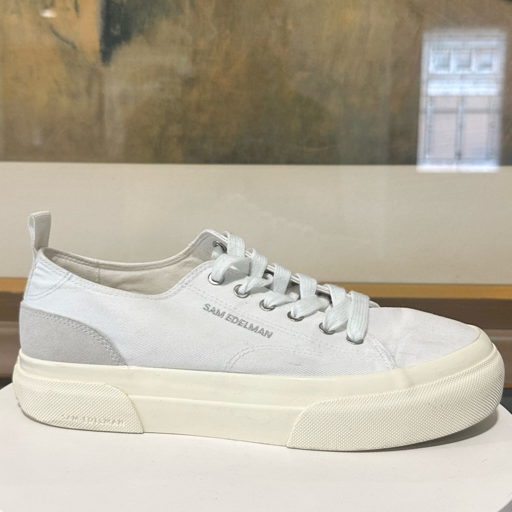 🌸SAM EDELMAN🌸 Sonia Platform Sneakers White Size: 7.5 - Picture 4 of 14
